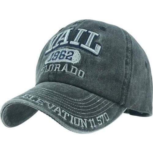 2020 New washed embroidery letter VAIL cotton baseball cap young men and women fashion outdoor sport casual shade hat golf cap