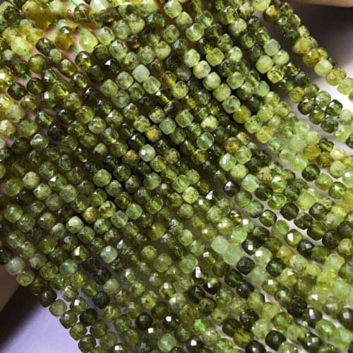 AAA LOOSE BEADS Tsavorite Green Square Faceted 4.5-5 mm Wholesale for DIY jewelry necklace 36cm