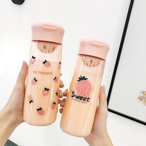 Cup Womens Cute Portable Plastic Cups Summer Students' High Value Large-capacity Trend In Summer Small Cups Cute Water Bottle