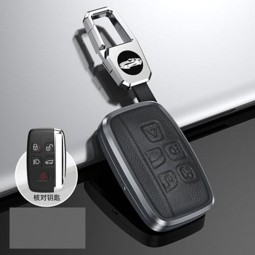 Genuine leather Aluminum Car Key Cover Case For Land Rover Range Rover Sport Evoque Freelander2 For Jaguar XF XJ XJL XE C-X16