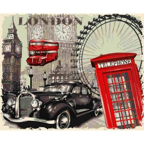 Schilderen Door Numbers Diy Stad Landschap Room Wall Art Ingelijste Olieverf Voor Volwassenen Home Decoratie Color By NumberGift