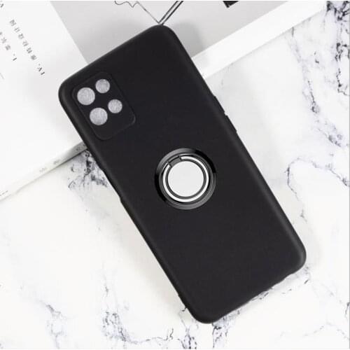 For OPPO Realme V11 5G 6.5" Back Ring Holder Bracket TPU Soft Silicone Phone protect Case Anti falling shell