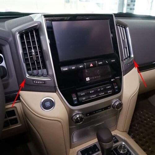 For Toyota Land Cruiser FJ200 LC200 2016 2017 Chrome Car Interior Center Control Dashboard Cover Trim Decoration Auto Styling