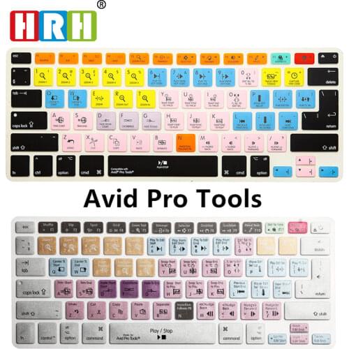 HRH Waterproof Avid Pro Tools Shortcut Hotkey Silicone Keyboard Skin Cover Protective Film for Macbook Air Pro Retina 13"15" 17"