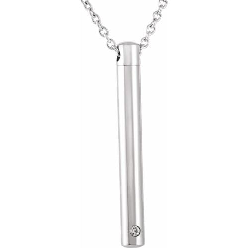 IJD9843 Shiny Polished Stainless steel Minimalist Bar Urn Pendant Memorial Ashes Keepsake Exquisite Cremation Jewelry For Women