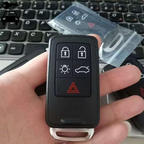 New Replacement 5 Buttons Car Remote Key Card 433Mhz with ID46 Chip for Volvo XC60 XC70 S60 S80 V60 Smart Car Key with Key Blade