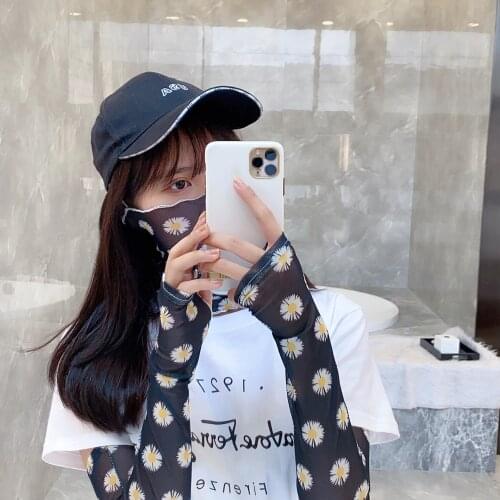Summer Fashion Printing Nymph Outdoors Ice Sleeves Sports Breathable Sun Shade Women Sun Protection Sleeves Girl Veil Mask