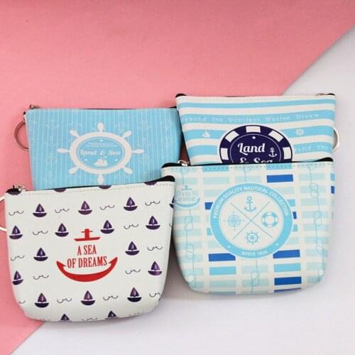 M269 Cartoon Women Purses For Women Coin Bag Different Patterns Of Double-Sided Printing Ships Anchor Key Bag Gift Wholesale