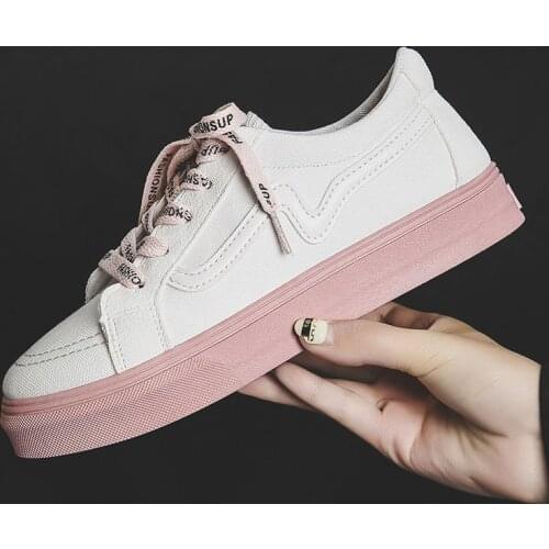Fashion Womens Canvas Shoes Spring Loafers Women Casual Shoes Comfort Girl Student Platform Shoes Woman Sneakers Lace-up Shoe