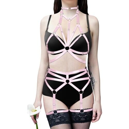Fashion Strappy Chest Harness Body Bondage Set Gothic Sexy Women Erotic Lingerie Punk Adjustable Stockings Harajuku Sword Belt
