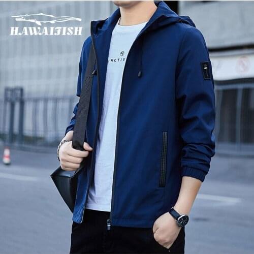 Hawaifish brand Mens jacket spring Korean trend 2021 new spring and autumn uniform casual slim handsome baseball hooded jacket
