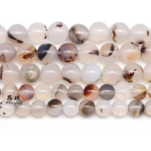Natural Stone Sardonyx White Agates Round Beads 15" Strand 4 6 8 10 12MM Pick Size For Jewelry Making Bracelet Necklace Qulaity