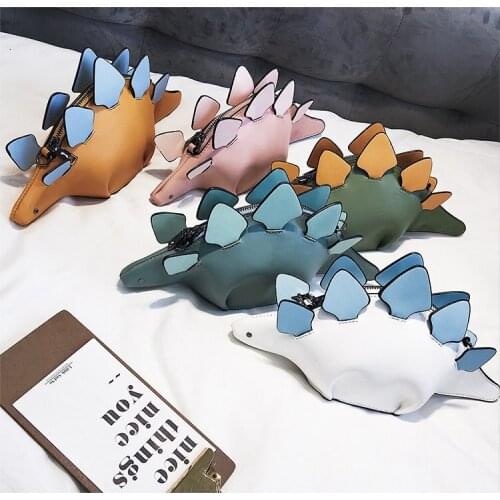 New creative cartoon three-dimensional dinosaur shape shoulder bag childrens Messenger bag fashion cute ladies small bag