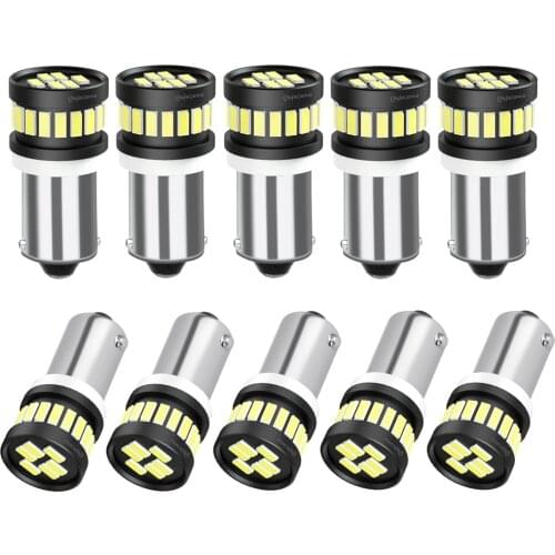 10PCS New T11 BA9S 233 T4W Super Bright Led Car Interior Reading Dome Lamp Auto Parking Turn Side Bulb License Plate Light White