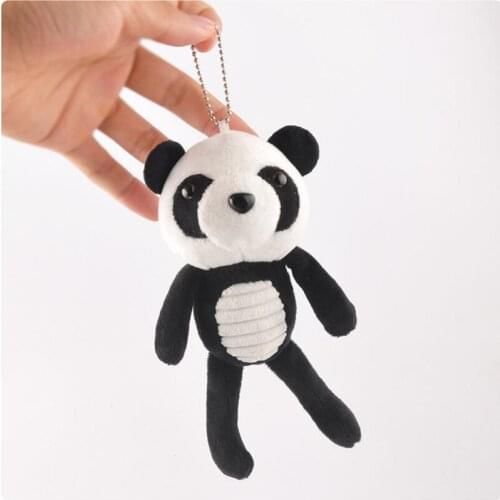 Wholesale 30pcs/lot Super Kawaii 17CM Quality Plush Panda Animal Stuffed Plush Toy Key Chain Pendant Toy Gift