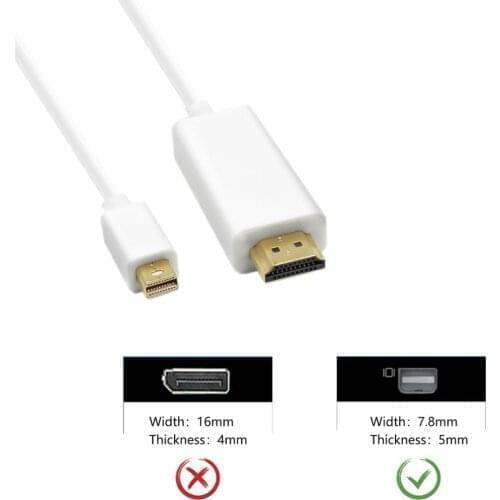 Mini DisplayPort to HDMI Adapter Mini DP Cable Thunderbolt 2 HDMI Converter for MacBook Air 13 Surface Pro 4 Thunderbolt