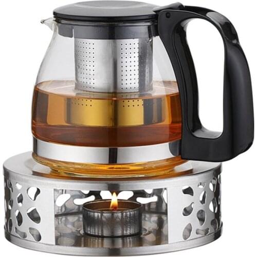 Portable Tea Warmer Tea Holder Stainless Steel Candle Warmer Tea Light Holder Coffee Warmer Heating Base Teapot Holder