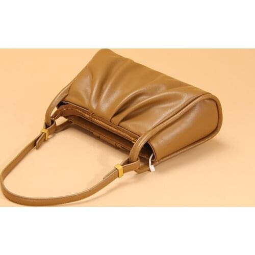 Dumpling Bag For Ladies Wrinkled Soft Leather Luxury Designer Hobos High Quality Shoulder Bag Women Crossbody Baguette Handbag