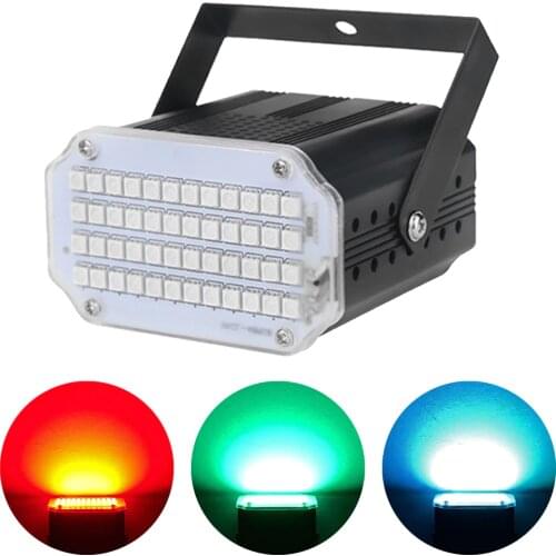 48 LED RGB 3IN1 Strobe Light Disco DJ Party Bar Christmas Club Remote Sound Activated Flash Light Stage Lighting Effect Par Lamp