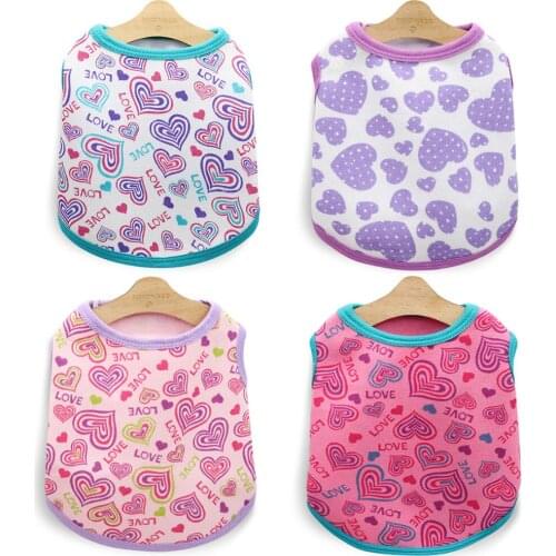 Pet Supplies Youthful New Love Pattern T-shirt Fleece Vest Comfortable Sweet Sweater Warm Small and Medium-sized Dog Clothes