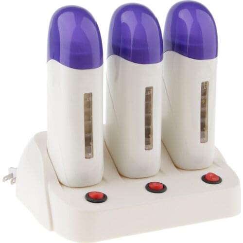 Triple Depilatory Wax Heater Hot Body Hair Removal Roll On Depilation Waxing Machine Salon Beauty with Heater Base