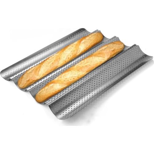 Carbon Steel 2 Slot 3 Slot 4 Slot Wave French Bread Baking Tray For French Bread Baking Tray