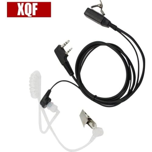 XQF 10PCS 2 Pin Air Tube Earphone with PTT for Kenwood Walkie Talkie Baofeng UV-5R Earpiece