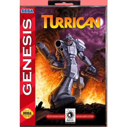 Turrican 16 Bit MD Game card with Retail Box For Sega Genesis & Mega Drive