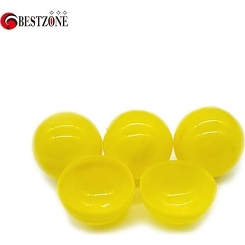 200pcs/ lot 40mm Plastic balls or Kids Toy Capsules Yellow Color Printed can open and close Free Shiping
