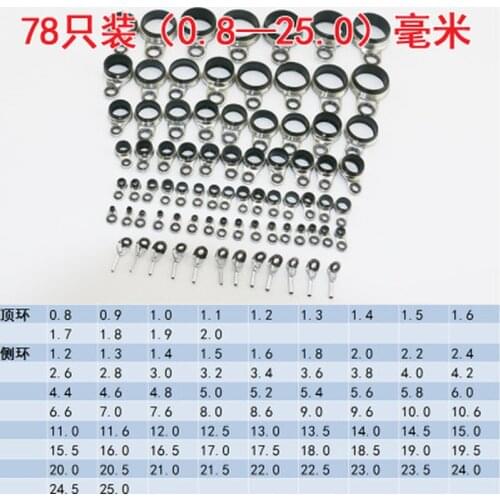 37/45/49/78Pcs Fishing Rod Guides Top Tips Ceramics Ring Repair Kit Stainless Steel&Ceramic Telescopic Rod Guide Fishing Tackles
