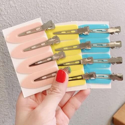 4pcs Seamless No Bend Hair Clips Barrettes, No Mark Pin Curl Clip, Makeup No Crease Hair Clip, Hair Styling Bang Clips