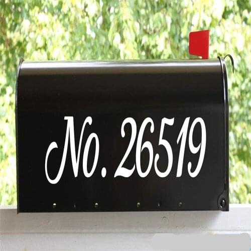 4 X Customized Text Mailbox House - Vinyl Decal Sticker Numbers Name Address - 20 Color Options