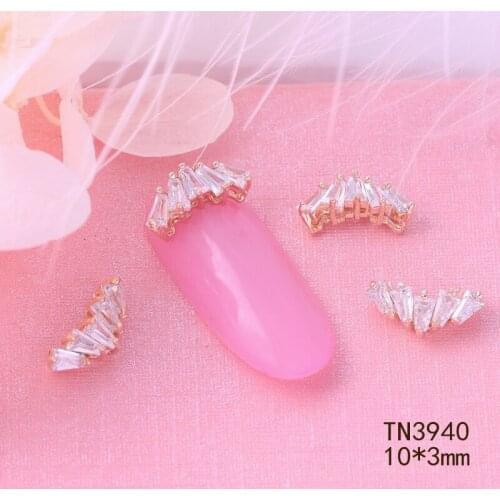 5pcs 3D alloy Zircon Nail art Accessories luxury zircon crystal Ice cube nails jewelry top-level nail beauty Charms TN3940
