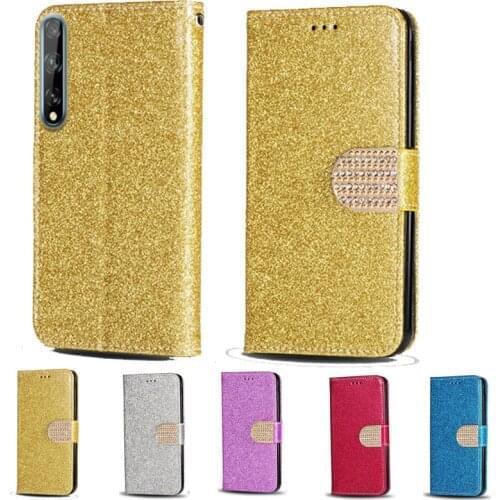 For Huawei Y8P Luxury Glitter Diamond Flip Leather Wallet Phone Case For Huawei P Smart S Phone cover card slot