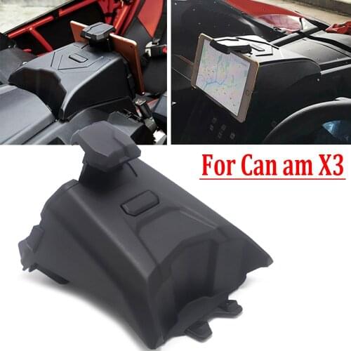 Black Electronic Device Holder With Integrated Storage Smartphone Navigation Stand For Can Am Maverick X3 Models 2017-2021 2020