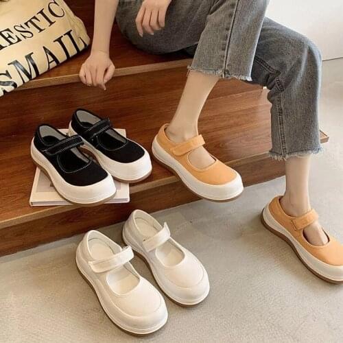 Designer Espadrilles Mary Jane Shoes Demonias Platform Canvas Shoes Women Harajuku Fashion Orange White Black Velcro Sneakers