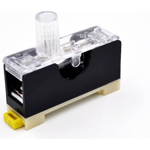 FS101 With 10A Glass fuse 6X30 6*30mm Fuse Socket With Indicator 6X30 Light DIN RAIL Mounted Fuse