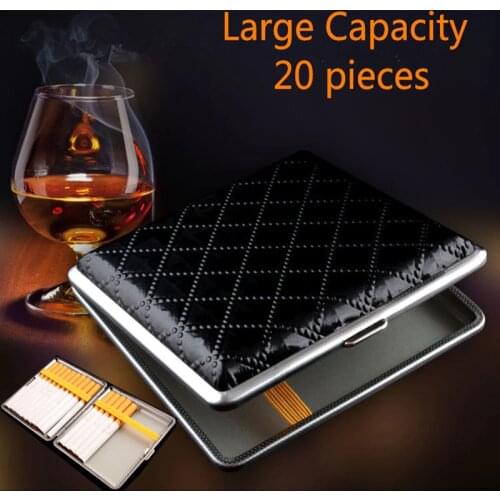 Faux Leather Cigarette Case Holder Metal Leather Holds Cigarette Tobacco Cigarette Accessories Cigarette Storage Case Box Random