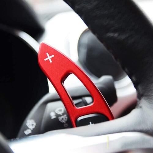 GSD QHCP Car Styling Aluminum Alloy Steering Wheel Shift Paddles For Ford Mustang 2015-2018 Red