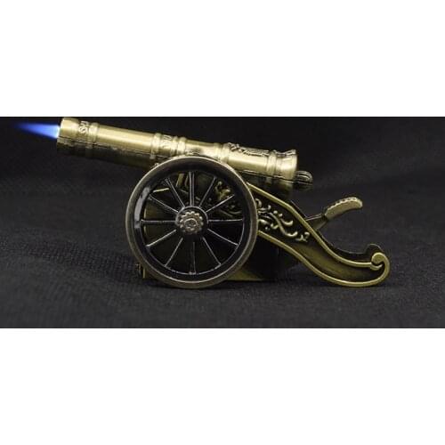 CreativeButane Gas Inflatable Torch lighter Mini Unique Lighter Butane Flame Metal Cigarette Lighters Torch Toys Model (NO Gas