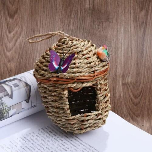 Creative Simulation Birds Nest Straw Birds Nest Crafts Cross-border Source Crafts Hand-woven Straw Bird Cage Outside Decor