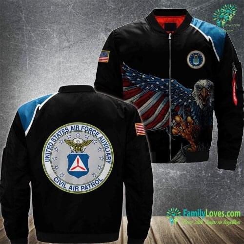 US Size United States Military Series Air Force Auxiliary 3D Letter Printing Jacket Casual Men Outdoor Personalized Clothing