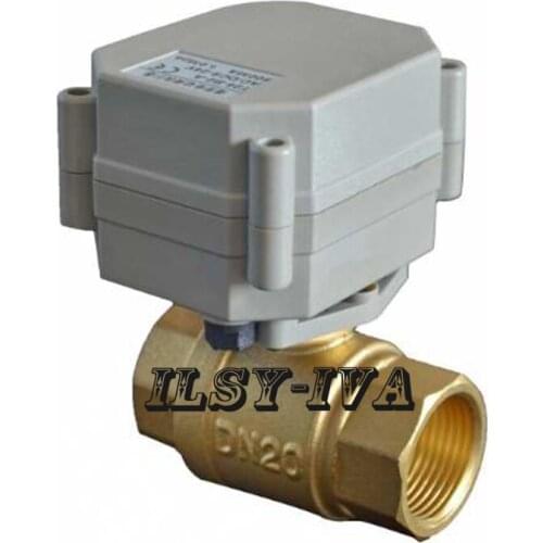 DN20 AC/DC9~24V brass electric ball valve,5 wires control-Spring return 2 way Motorized ball valve