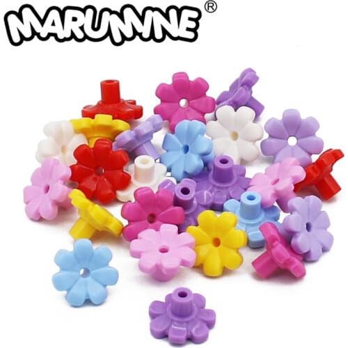 MARUMINE 200PCS Flower MOC Bircks Parts Compatible with 95831 Garden Accessories M4 Miniature Plants Pieces Construction Set