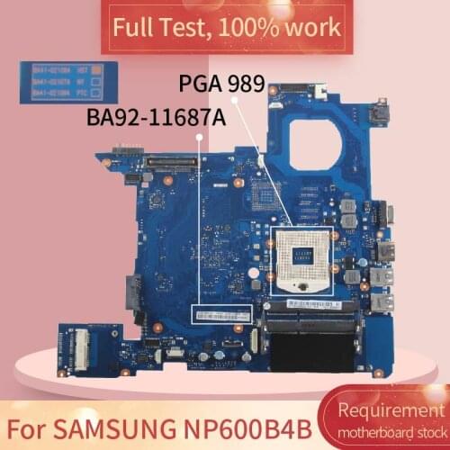 For SAMSUNG NP600B4B BA41-02108A BA92-11687A SLJ8A PGA 989 DDR3 Notebook motherboard Mainboard full test 100% work
