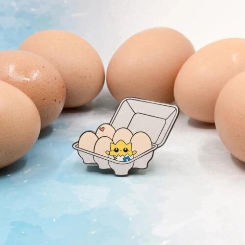 Cute Animation Egg Carton Hard Enamel Pin Cartoon Anime Elves Medal Brooch Lapel Backpack Pins Jewelry Fan Gift