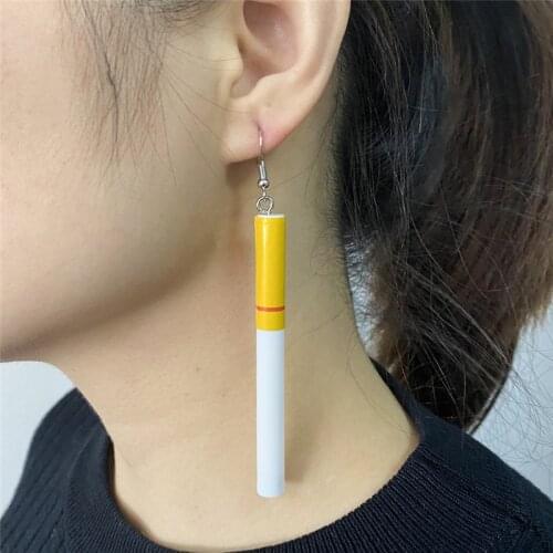 Fashion Punk Creativity Earrings Cigarette butts earrings restoring ancient ways Gout contracted girl Smoke earring for women
