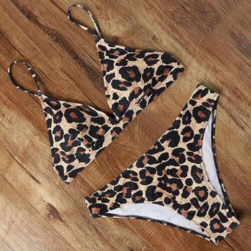 Micro Bikini Mujer Leopard Stripe Swimwear Women Mini Bra Brazilian Thong Biquini Low Waist Swimsuit Push Up Sexy Bathing Suit