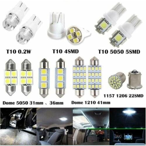 NEW-14X White LED Car Interior Inside Light Dome Trunk Map License Plate Lamp Bulbs