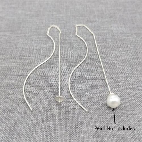 2prs of 925 Sterling Silver Earring Threader with Cup and Peg for Pearl